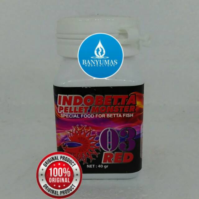 A007 Pelet Monster 3 Red pelmo pellet ikan cupang hias bettasp guppy original asli ecer grosir murah