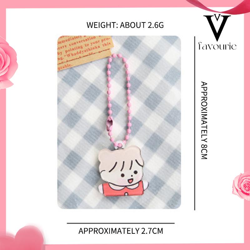 [COD]Kartun akrilik gantungan kunci gadis cantik beruang warna manik-manik rantai tas liontin gantungan kunci-FA