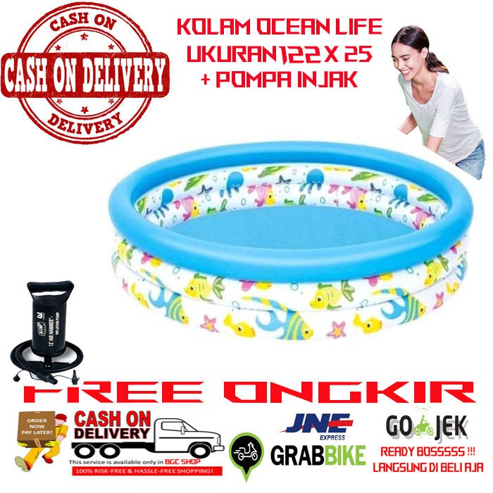 Bestway 51009, 51008 Kolam Renang Anak dan Bayi Ocean Life - Paket Kolam Mandi Bola 122 cm x 25 cm