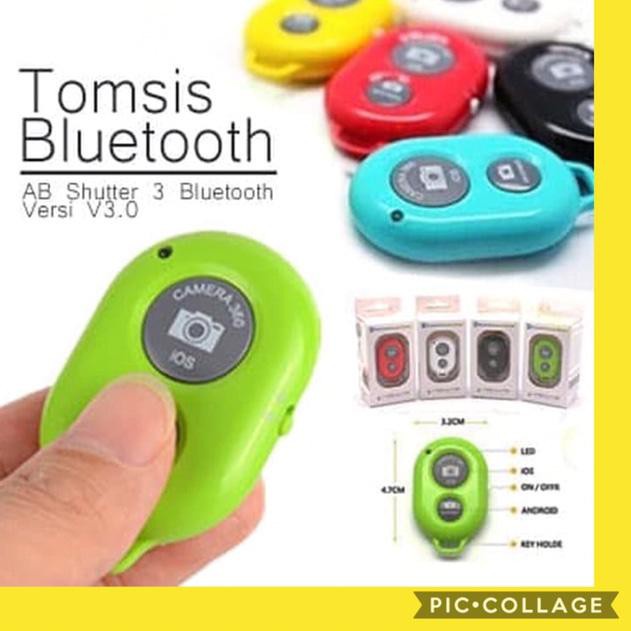 Tomsis Remot Bluetooth 3.0v shutter android iphone aksesoris fotografi jarak jauh