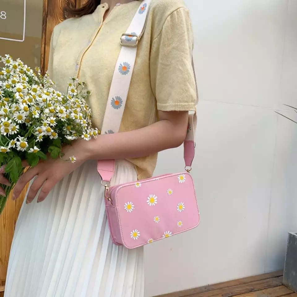 &quot;aurabagss&quot; - Tas Wanita Tas Selempang Mini Wanita &quot;KOREA DAISY&quot; Sling Bag Remaja Wanita Ala Jepang Murah Bisa COD