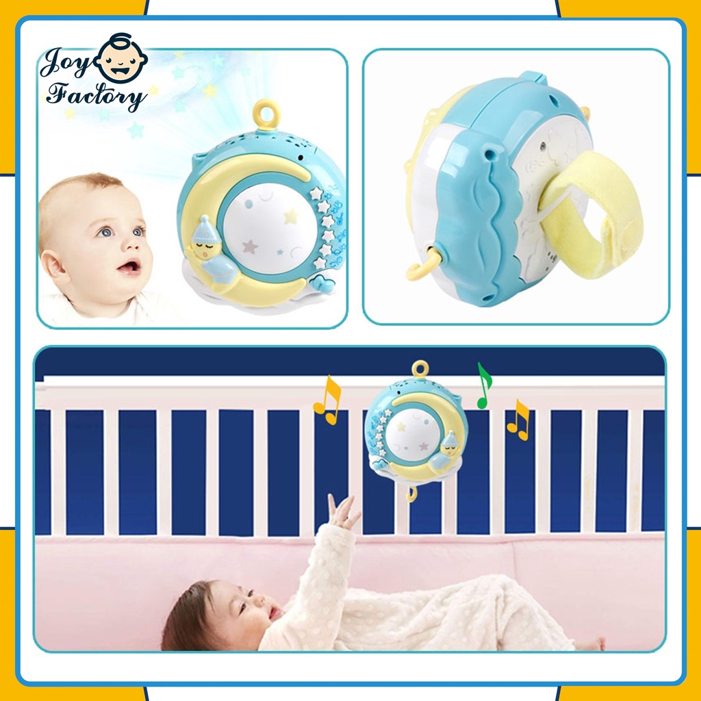 【4 Warna】Baby Crib Bell Toys Mobile 0-12 Bulan Mainan Rattle Music Remote Control Memutar Bel Tempat Tidur