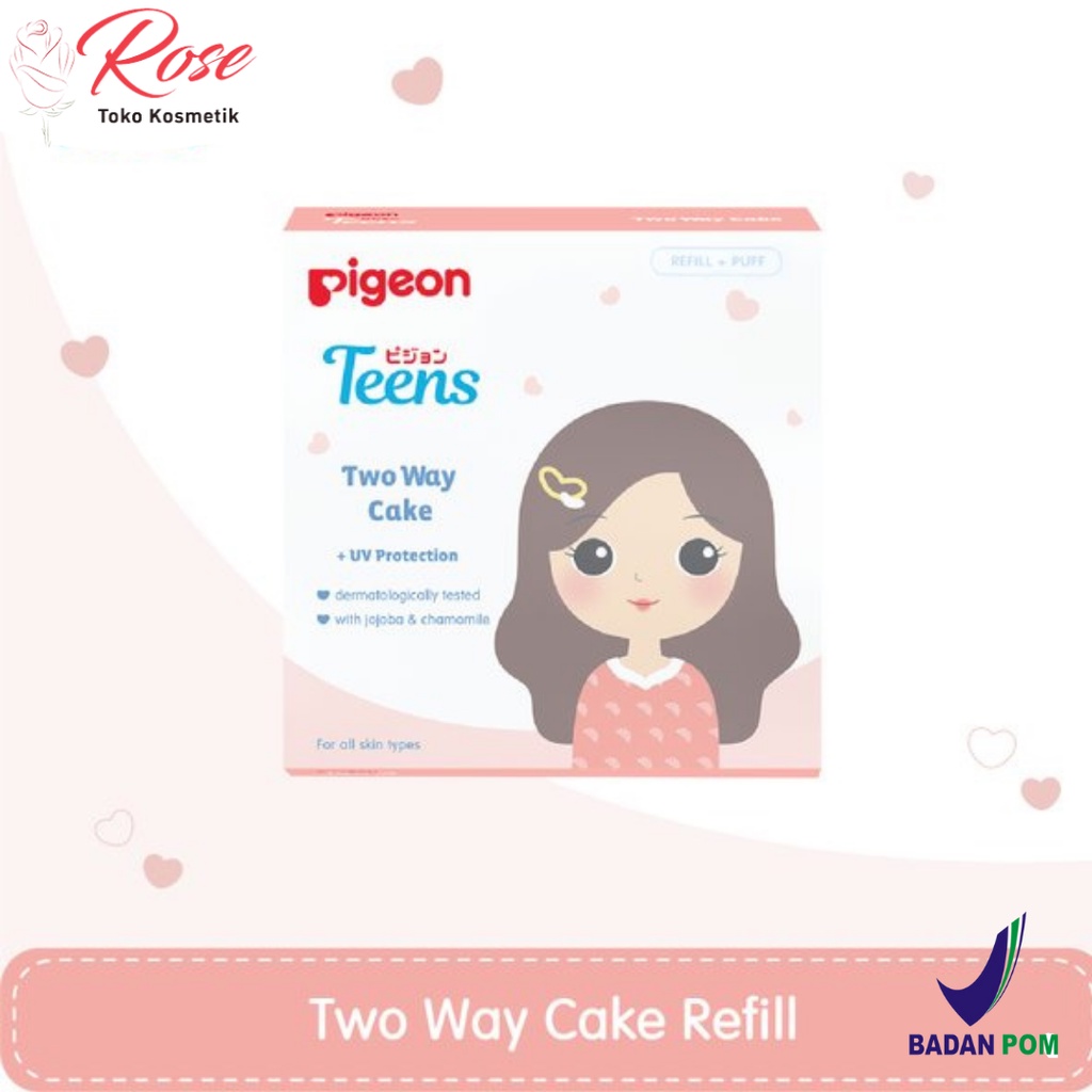 Pigeon Two Way Cake 14g 100% original Bedak Padat Teens Remaja White Warm Beige Yellow twc