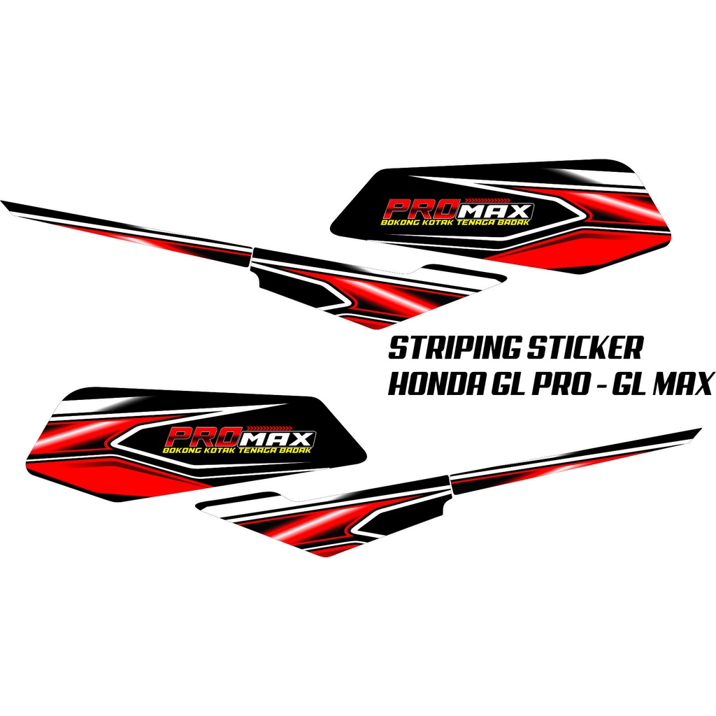 VARIASI STIKER STRIPING VARIASI MOTOR HONDA GL PRO GL MAX RACING SIMPLE POLET CUSTOM VARIASI LIST PU