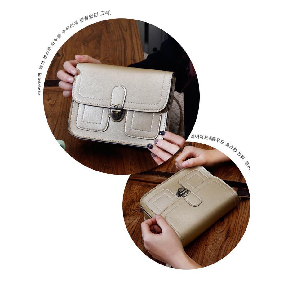 EDISI TERBARU TAS MULTIBOX IMPORT GOLD FS TAS WANITA KULIT PU GOLD