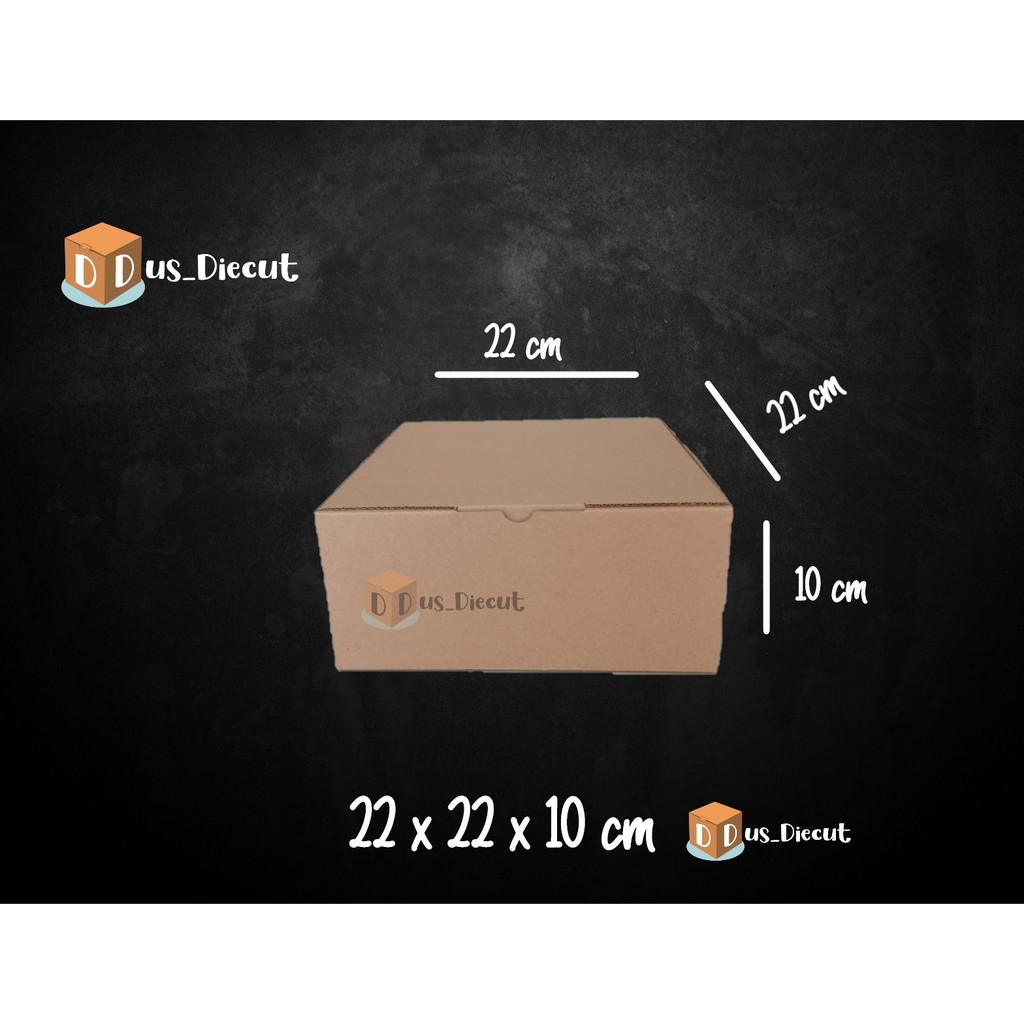 

Kardus die cut uk. 22x22x10 cm (model box pizza)