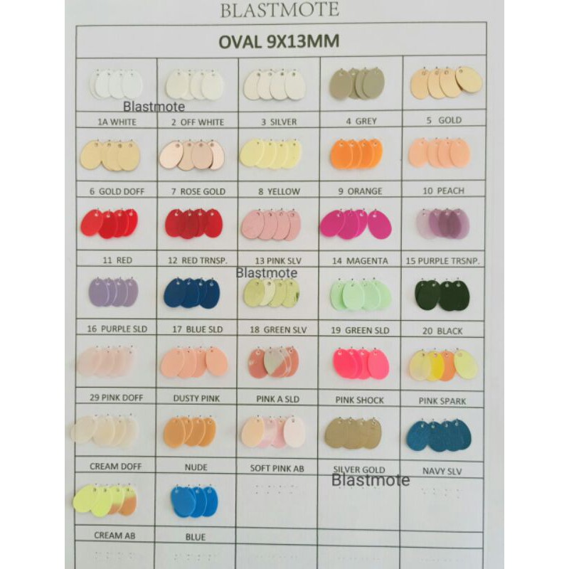 SEQUIN Oval 9*13mm warna 2