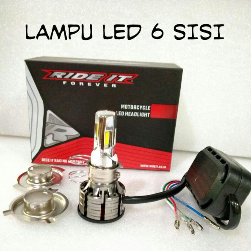lampu LED 6 sisi strobo 35 watt AC DC ride it paling super terang bohlam depan motor