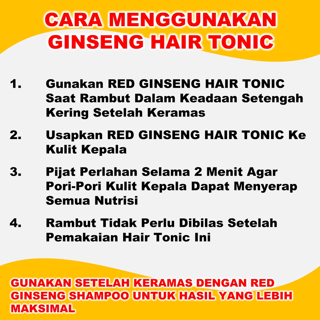 Hair Tonik Rontok Dan Penumbuh Rambut Red Ginseng Paling Ampuh BPOM 250 ml B5P