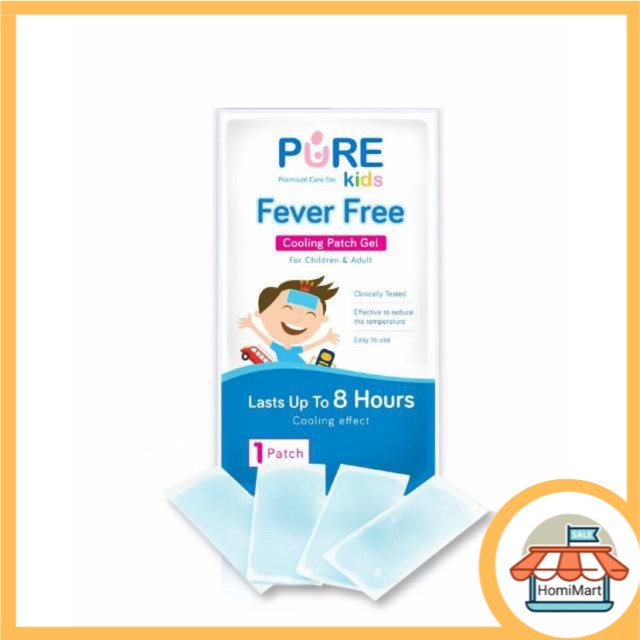 homimart I PURE Baby &amp; Kids Fever Free - 1 dus isi 4 lembar cooling patch gel KEMASAN BARU