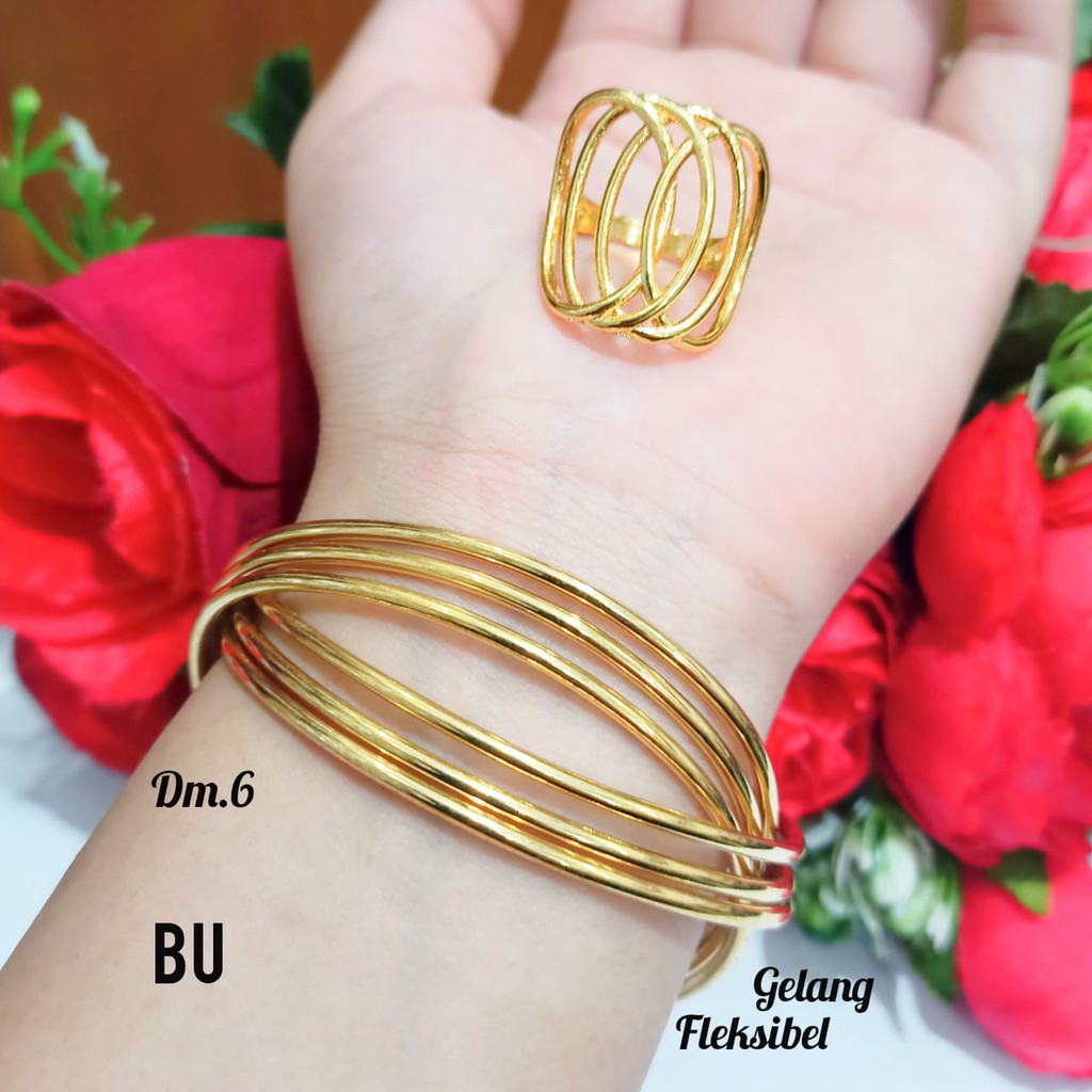 Gelang Fashion Wanita Modis free Cincin Varian Motif Tidak Karat (COD)