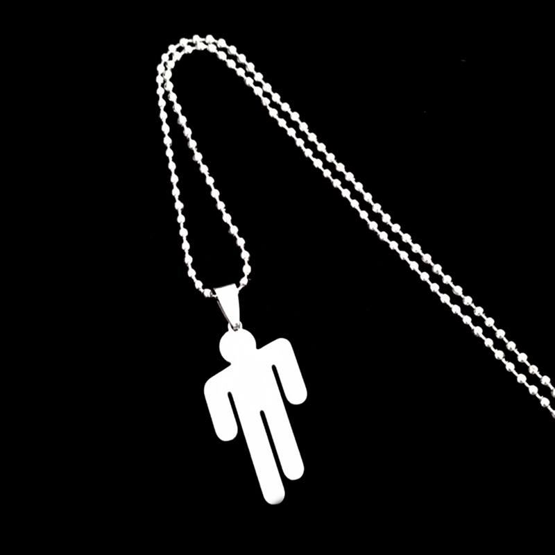 Fancyqube Billie Eilish Pendant Necklace Round Strand Chain Stainless Steel Necklace