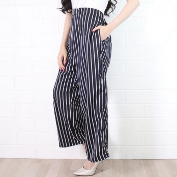 [COD] KULOT SALUR / STRIPE PANTS - celana kuot panjang wanita garis casual vintage