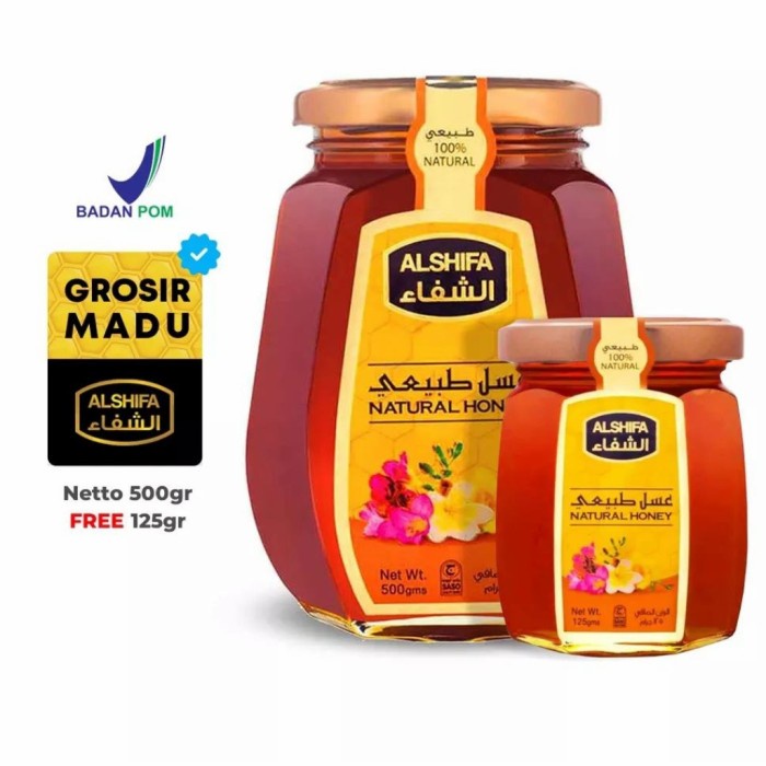 

(BISA COD) Madu Asli murni Alshifa Kemasan promo 500gr free 125gr Terlaris
