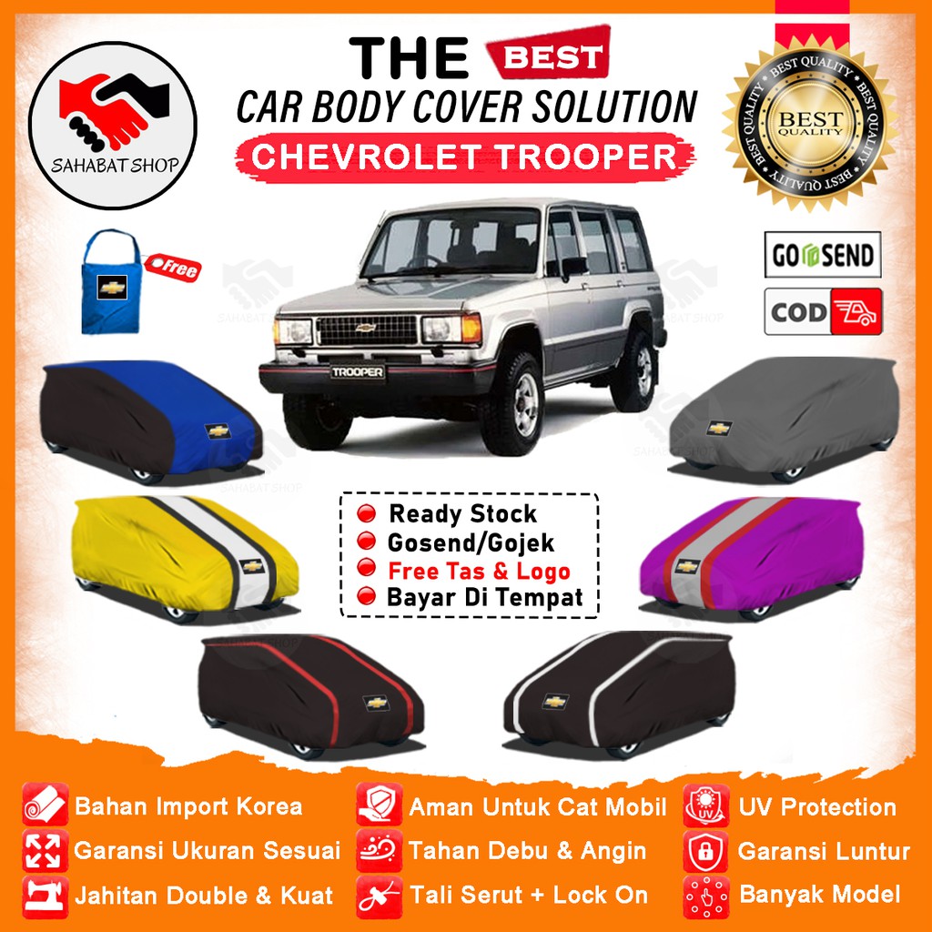 Sahabat Body Cover Mobil Trooper / Sarung Penutup Chevrolet Trooper Outdoor / Selimut Tutup Mantel Kerudung Pelindung Jas Kerodong Mobil Trooper Waterproof Anti Air Model Orange