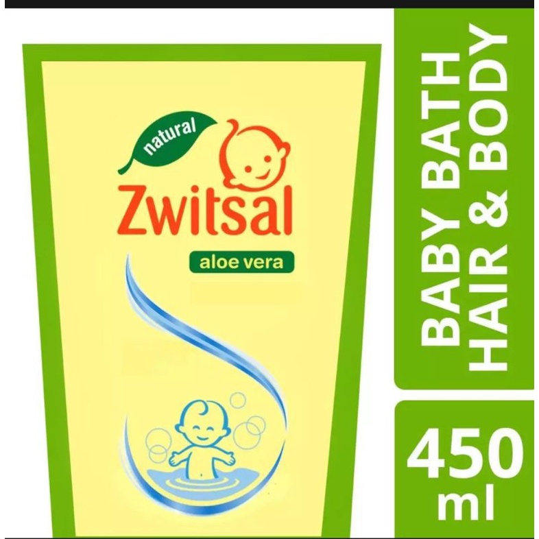 Zwitsal 2 in 1 Natural Baby Bath Hair &amp; Body reffil 450ml