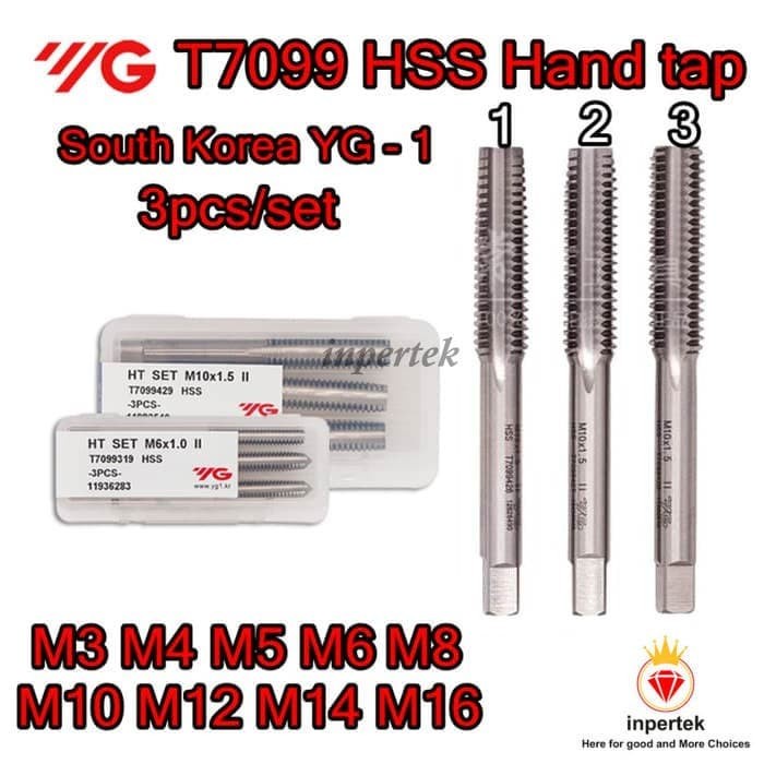 Hand Tap M10 YG Tap YG M10 Tap M10 HandTap YG M10 TAP Mesin - M 10.0 X 0.75