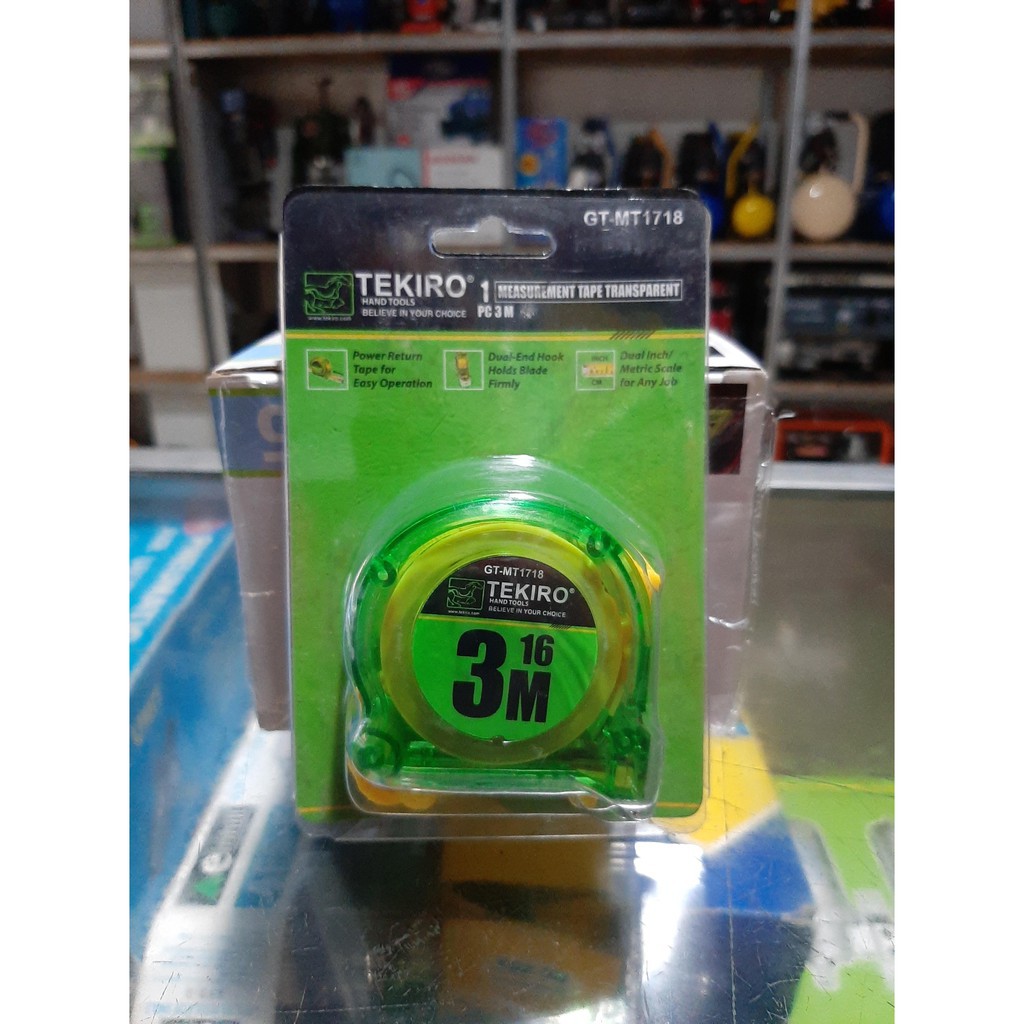 Tekiro Meteran Roll 3M Transparan Tekiro Alat Ukur 3 m GT MT1718 Measurement Tape Transparent Tekiro