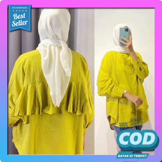 Atasan Tunik Cewek Keukinian Blouse Thalia Wanita Tunik Yumiya / Mina Crincle Tunik / Tunik Perempua