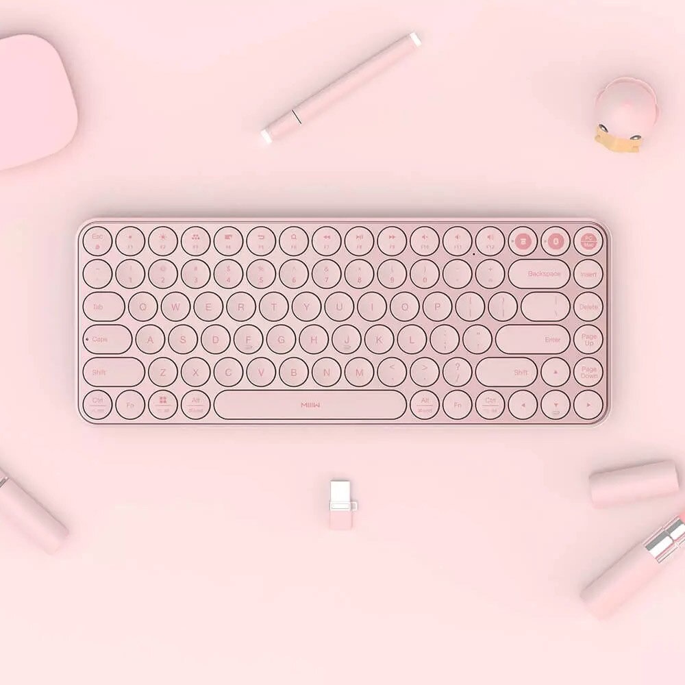 MIIIW Keyboard Air 85 Dual Mode Wireless 2.4GHz &amp; Bluetooth - MWXKT01 - Pink