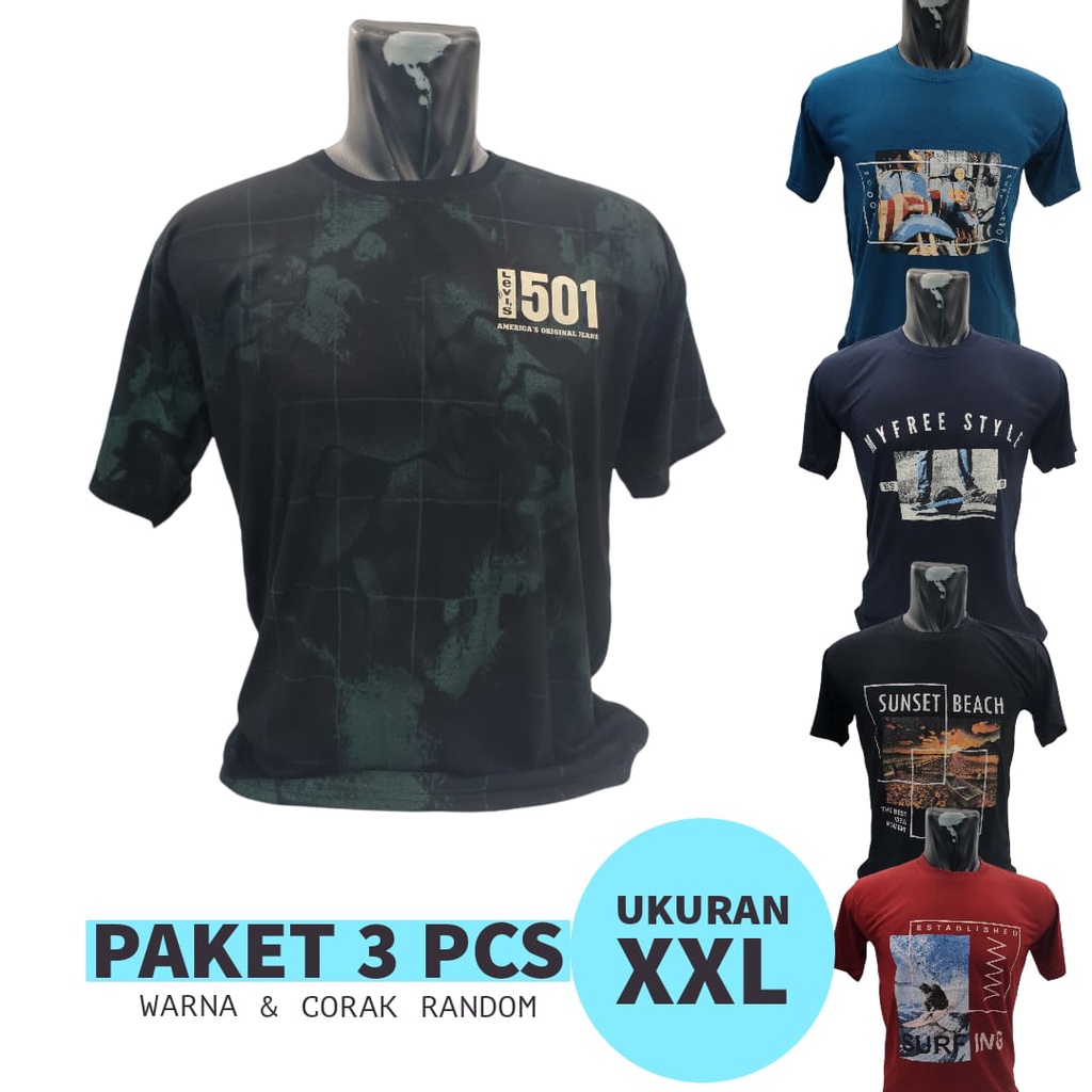 Baju Kaos Dewasa Unisex Paket 3 pcs KAOS T-SHIRT/ DISTRO PRIA WANITA BAJU KAOS/ Kaos Distro Pria Sablon / Baju Kaos Bahan Cotton/ Kaos Isi 3pcs