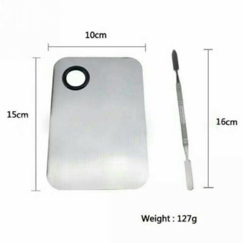 Mixing Pallete makeup bahan stainless steel + spatula
