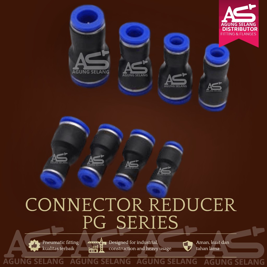 Sambungan Selang Tubing PG 1210 Fitting Pneumatic PG1210