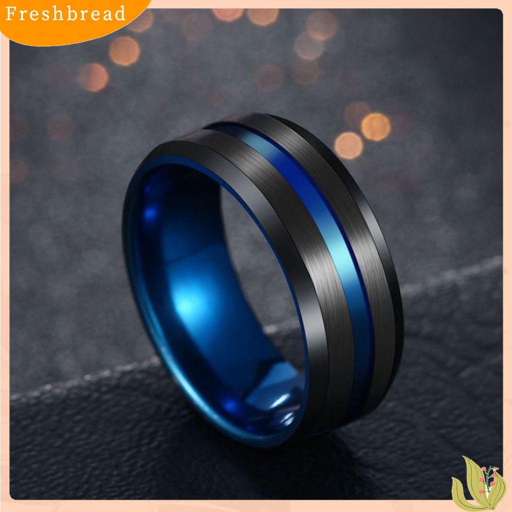 [TERLARIS]8MM Fashion Unisex Dual Color Thin Line-Inside Brushed Band Finger Ring Jewelry