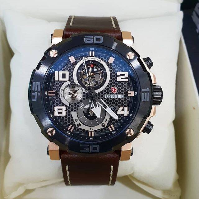 JAM TANGAN EXPEDITION PRIA E6769M BLACKROSEGOLD ORIGINAL