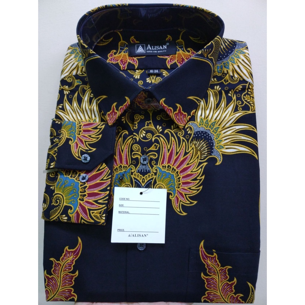 ALISAN Kemeja Batik Pria Lengan Panjang Reguler | Kerja | Formal