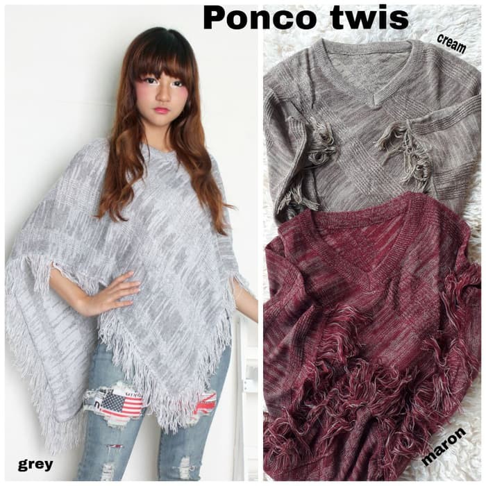 [Ponco twiss 3 RO] blouse wanita rajut var color