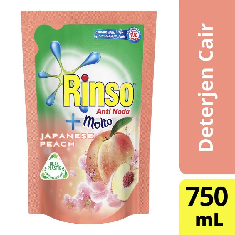 Rinso Molto Deterjen Cair  750 Ml - Deterjen Parfum, Deterjen Pewangi