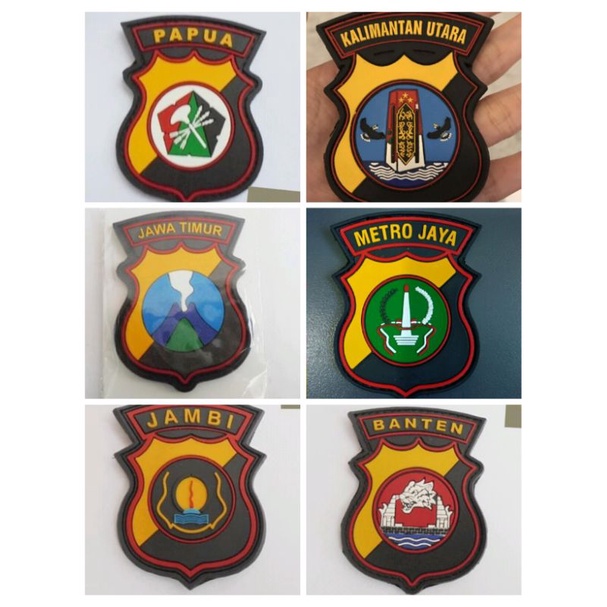 Patch rubber logo polda badge sticker karet