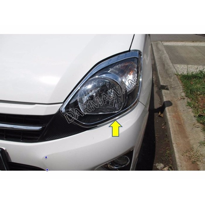 AKSESORIS MOBIL Garnish Chroom Lampu Depan Headlamp Agya Ayla HARGA M