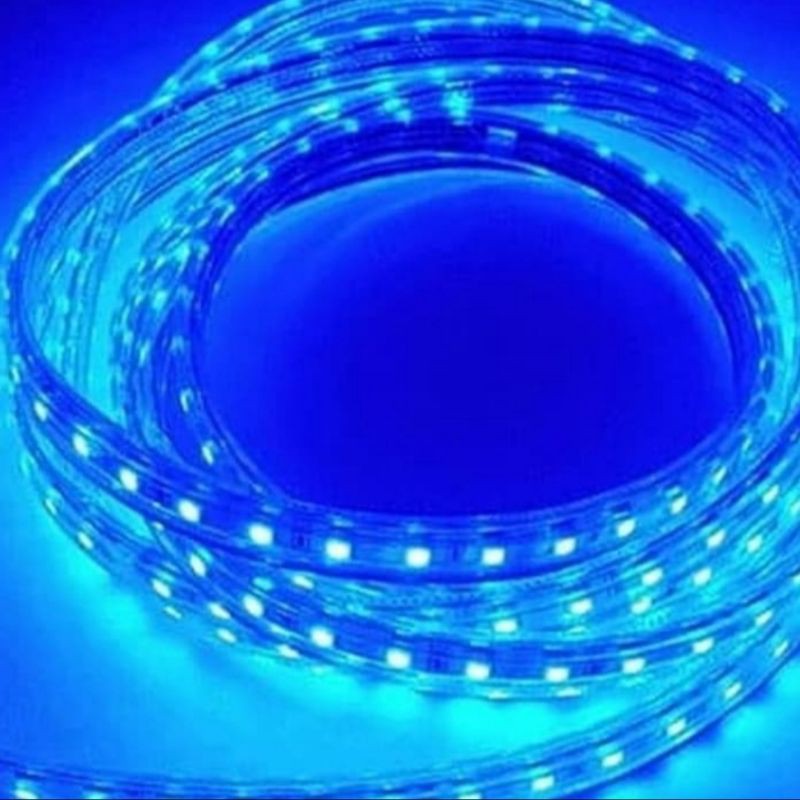 Jual Lampu Selang Led Strip 220V 5050 Biru Blue Meteran | Shopee Indonesia