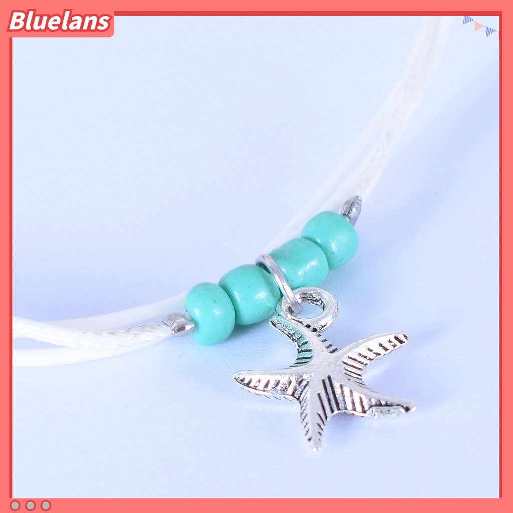 Bluelans Boho Multi-layer Sea Star Pendant Beads Adjustable Anklet Women Jewelry Bracelet