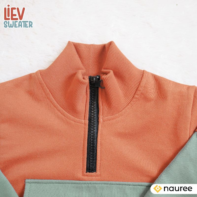 Nauree - Sweater Liev Aanak Laki Laki Umur 1 2 3 4 5 6 7 8 Tahun Basic Polos Sweter Bahan Terry Combed Halus Berkualitas Setelan Anak Kekinian Import Korea Styyle Menyerap Keringat Dingin Tidak Panas