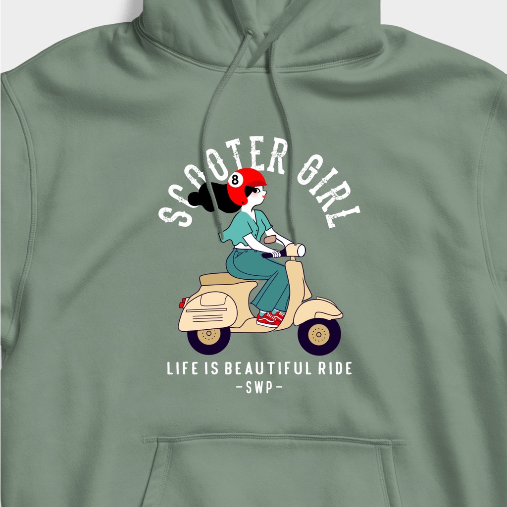 SWEATERPOLOSID Hoodie Jumper Scooter Girl S - XXL (Pria & Wanita)-1