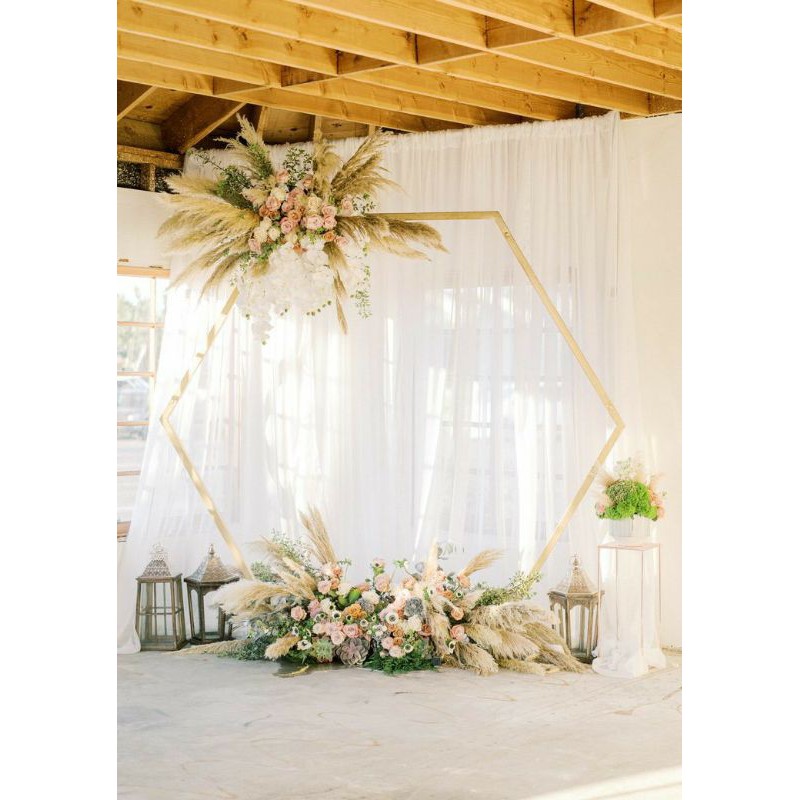 gawang hexagon gawang kayu gawang backdrop lamaran gawang dekorasi