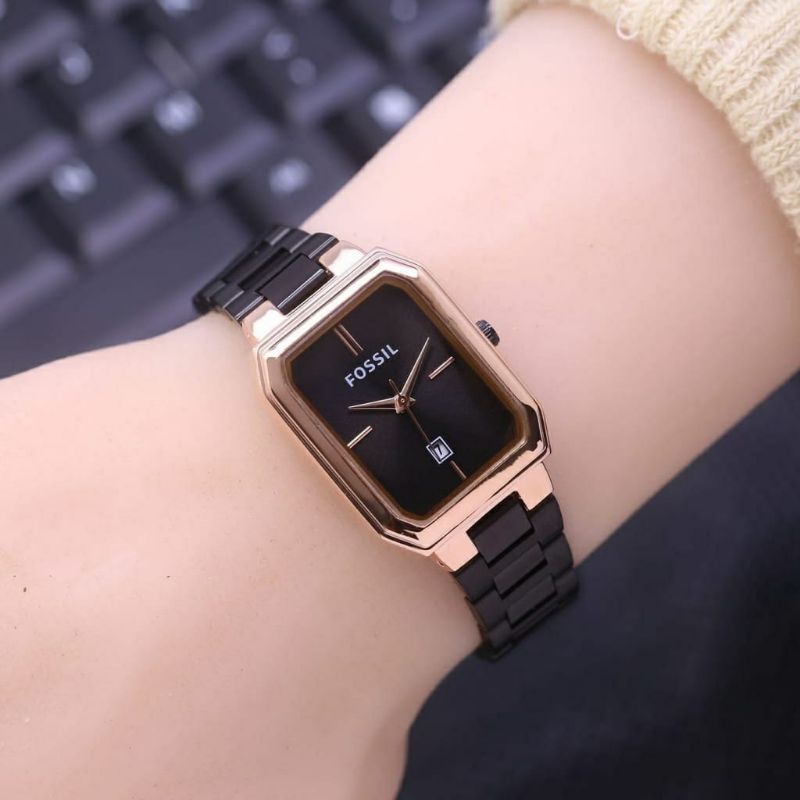 [COD] Jam Tangan Wanita Terbaru Premium Stainliss steel Tanggal Aktif || Jam Tangan Wanita Mewah Anti Air || Jam Tangan Cewek Murah / Jam Tangan Wanita Black rosgold / Jam Tangan Fashion Wanita Quarsa Kekinian / Jam Tangan Wanita Bayar Dirumah