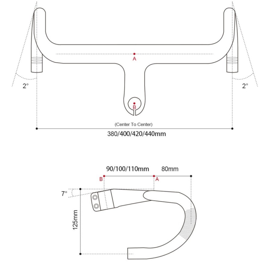 OG-EVKIN HB-1300 Carbon Road Integrated Handlebar OD2 28.6/31.8mm stem