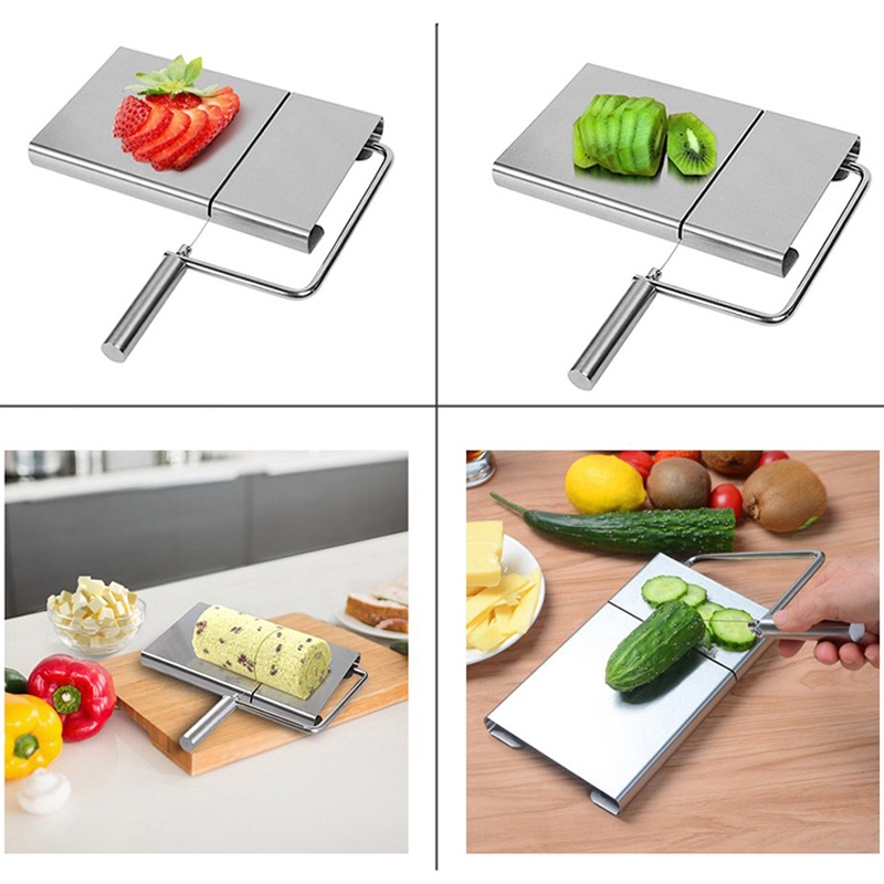 Mi.more Alat Pemotong Keju Stainless Steel/Cheese Cutter/Pemotong Kawat Keju/Papan Irisan Mentega Keju