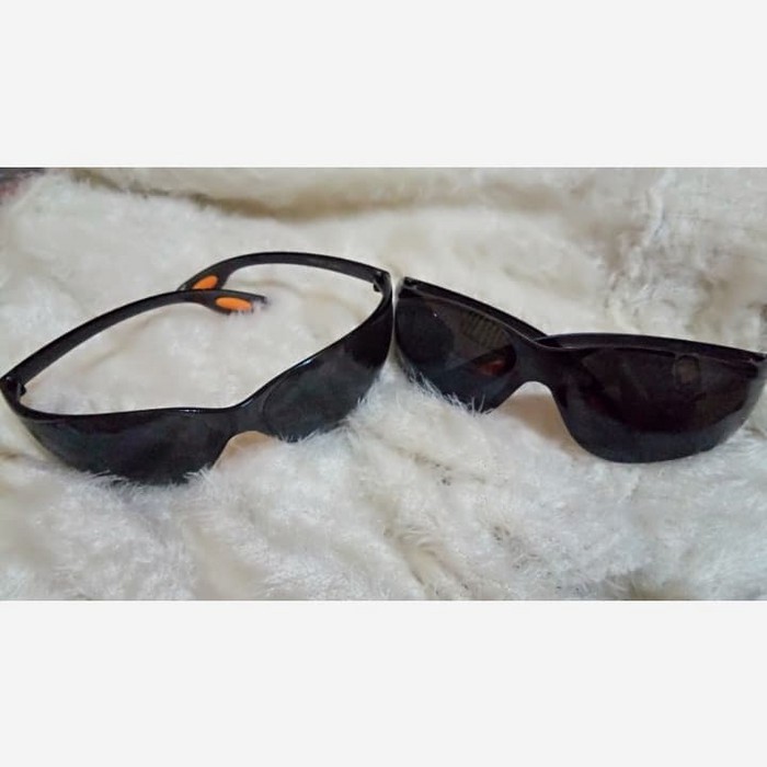 Kacamata Las Hitam DIN 10/11 Kaca Mata Safety Glasses Black Gerinda Las Welding Pekat DIN 10 11