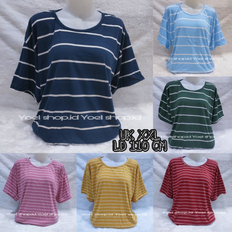 Kaos Wanita size Jumbo O neck / leher O salur spandek