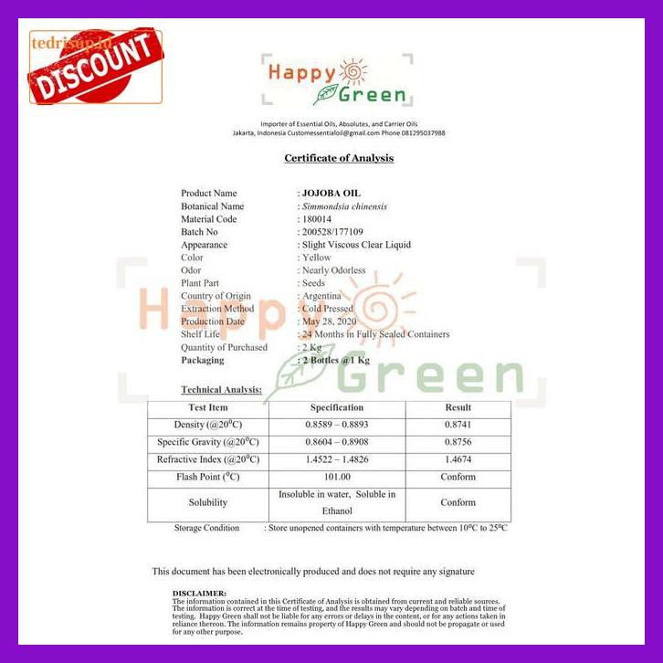 

T7Ryr6- Jojoba Oil Cosmetic Grade 10 Ml- 100% Murni Minyak Jojoba Happy Green Tyu8Tit=-