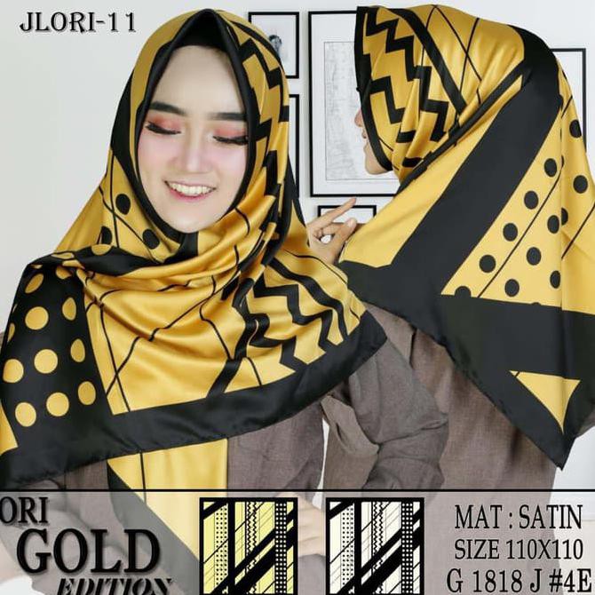 Kerudung Jilbab Hijab Segiempat Gold Edition Murah Wanita Muslim Satin