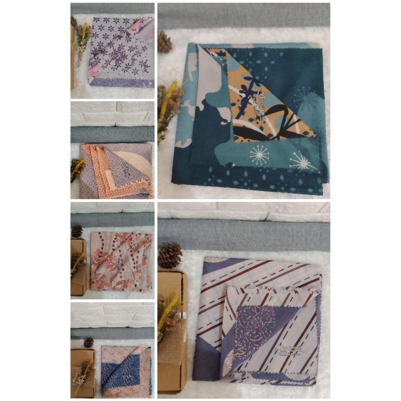 VOAL MULAN Laser Cut Umama Jilbab Kerudung Segi empat Motif Scarft