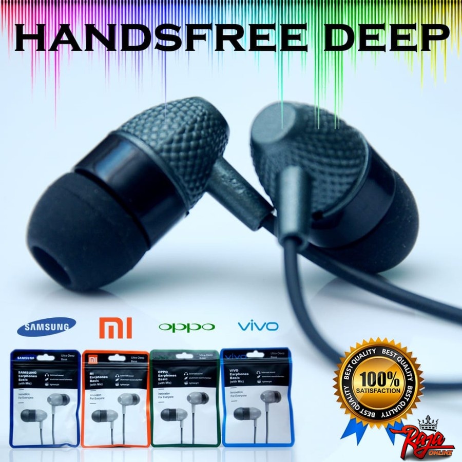 Headset Handsfree Merk Branded Ultra Deep Microphone Bisa Telepon