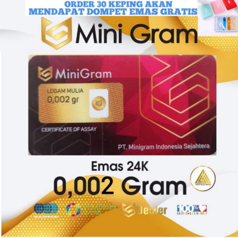 EMAS MINIGRAM 0,005 Gram / Minigram 0.005 Gram BABY GOLD / Babygold Logam Mulia Merchandise 24 Karat / MERCHANDISE MINI GOLD Resmi