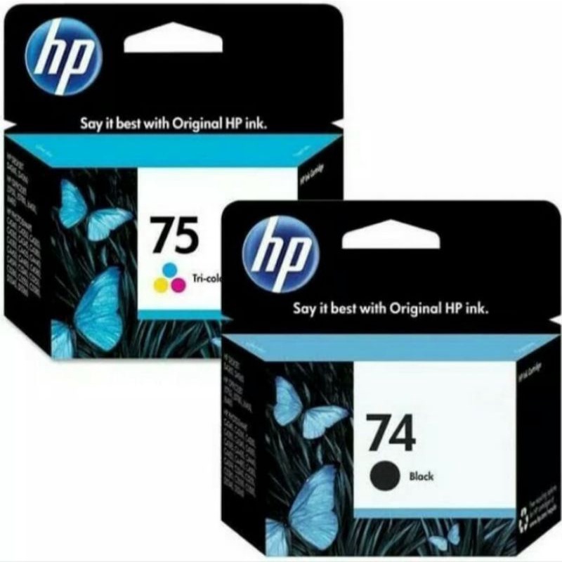 Tinta HP 74 Black & 75 Color = D4360, J5700, J5780, 4300, C4280, C4480 etc